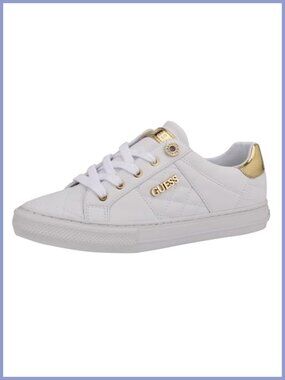 Quilted Faux Leather Lace-Up Platform Sneakers